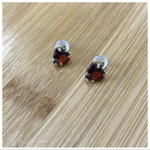 Heart Garnet Earrings